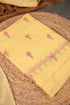 A Freakin Lotus Yellow Jamdani Muga Silk Unstitched Suit Set